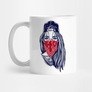 Vintage gangster girl in baseball cap Mug